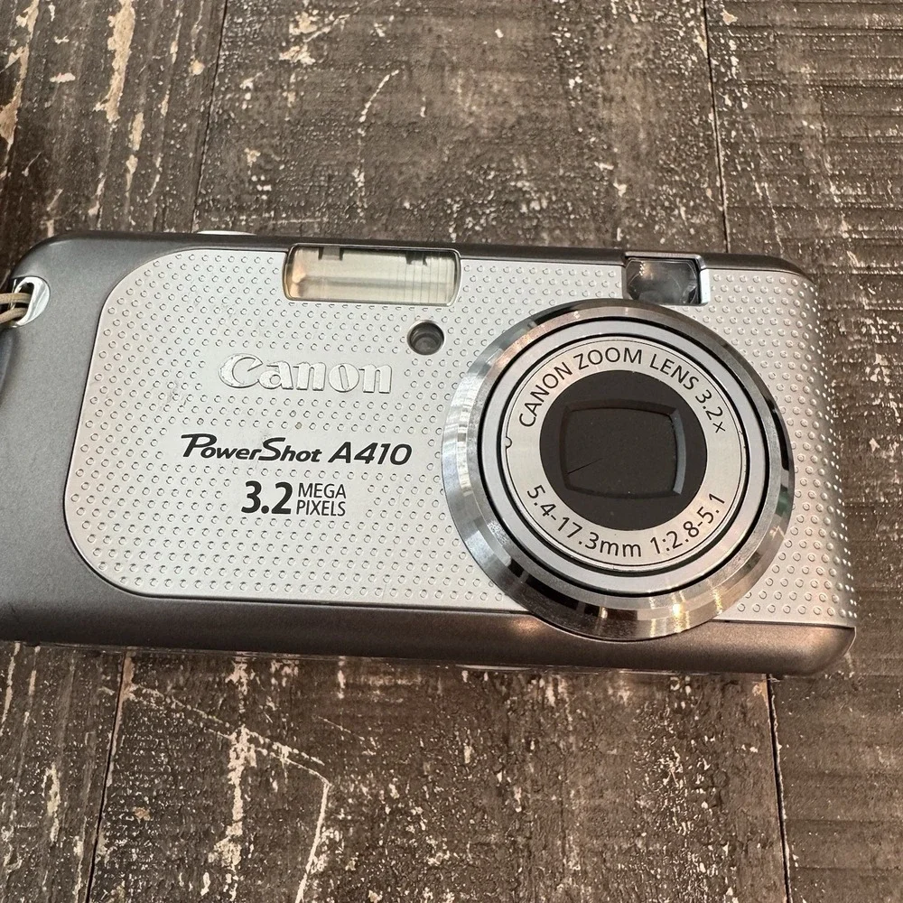 Canon PowerShot A410 Digital y2k Camera 3.2MP Silver Compact Digicam WORKS